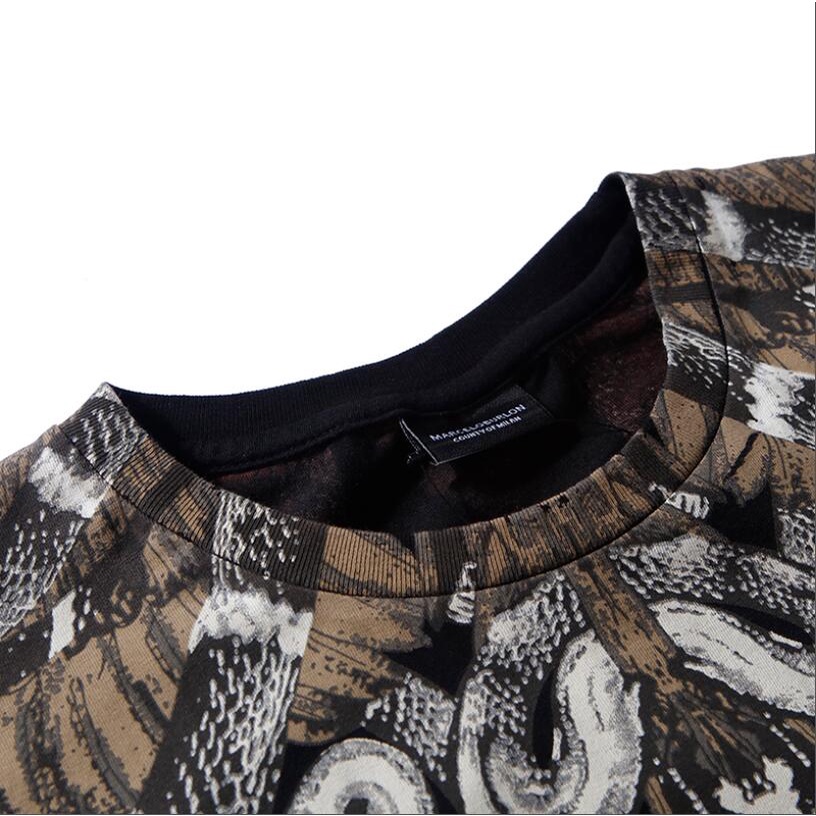 Áo thun tay ngắn in hình đôi cánh màu trắng đen thời trang dành cho cặp đôi