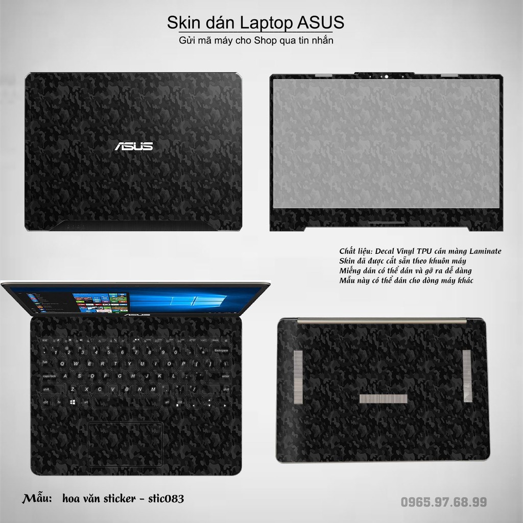 Skin dán Laptop Asus in hình Hoa văn sticker _nhiều mẫu 14 (inbox mã máy cho Shop)