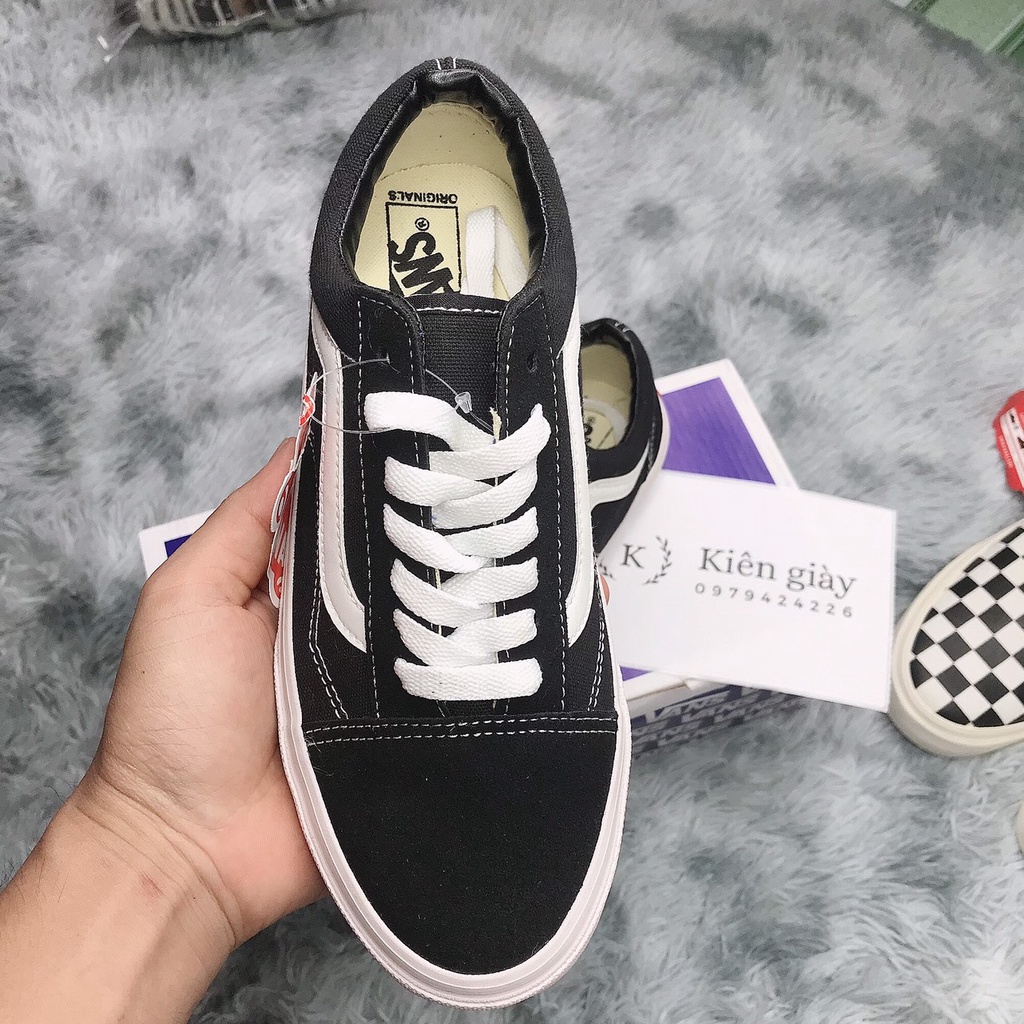 Giày thể thao, giày lười, Giày VANs Vault old skool đen da lộn đủ size nam nữ đủ size 36-43