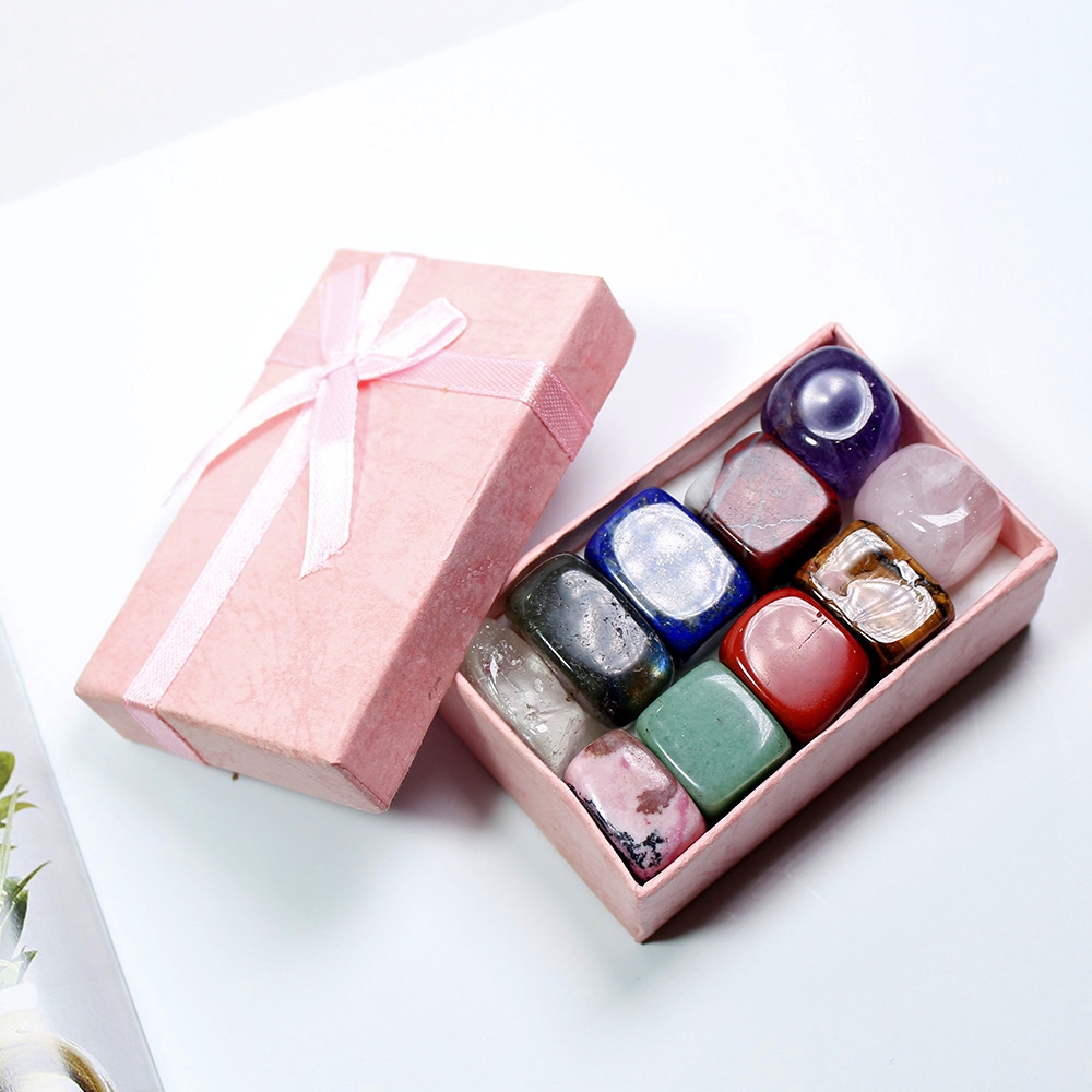 CONOPERY Hộp 10 Viên Đá Khoáng Chất Tự Nhiên Dùng Để Chữa Lành Tâm Linh