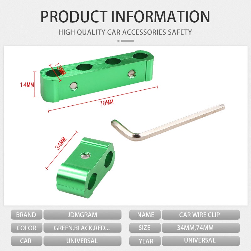 Set 3 Kẹp Cáp Tách Dây Bugi Xe Hơi Bằng Nhôm Thay Thế Tiện Dụng Bộ phân tách dây cáp tự động đa năng Kẹp dây đai ô tô Bộ tổ chức trang trí Bộ phận thay thế Phụ kiện ngoại thất ô tô