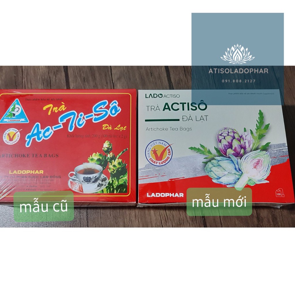 Trà Atiso Ladophar hộp 100 túi lọc  - Trà Atiso Đà Lạt Lâm Đồng