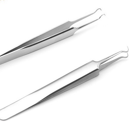 Nhíp Gắp Mụn Trứng Cá Đầu Cong - Nhíp Đa Năng Thép Không Gỉ