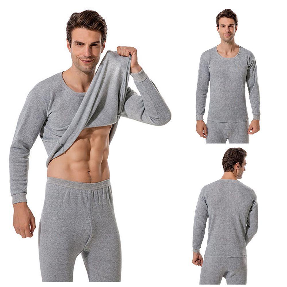 Set 2 Áo Lót Cổ Tròn Lót Lông Cừu Giữ Ấm Mùa Đông Cho Nam