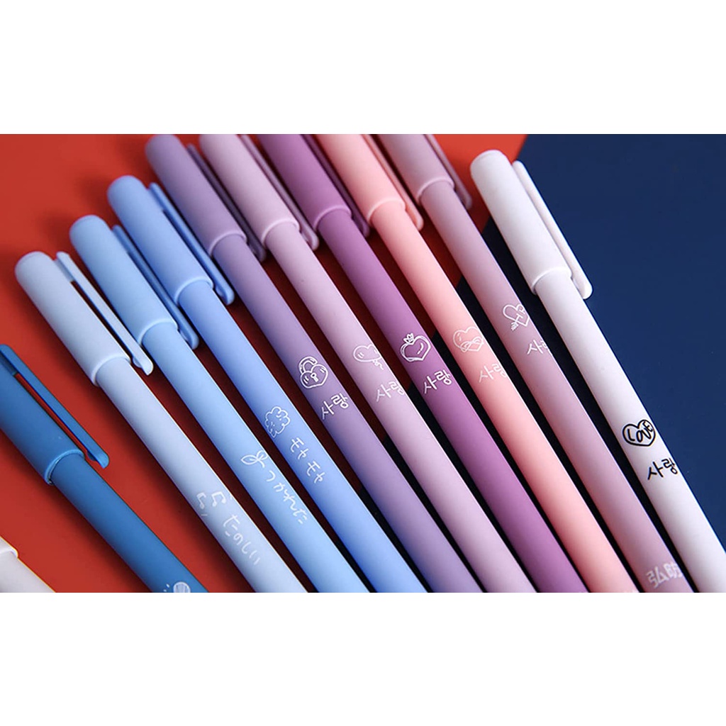 Set 6 Bút Bi Mực Đen Có Thể Thu Gọn Dễ Thương Cho Học Sinh