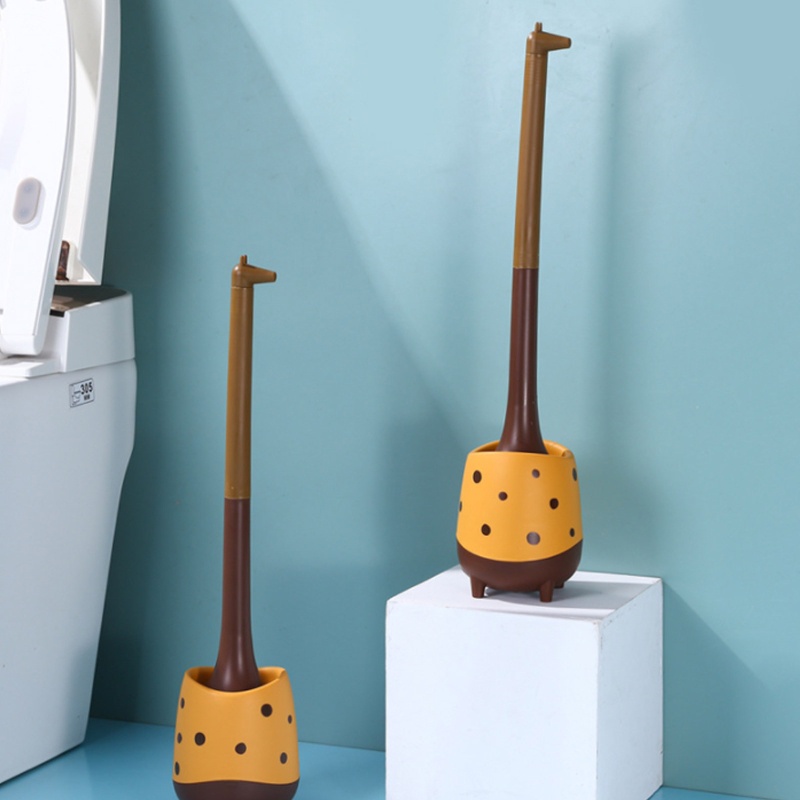 Bàn Chải Vệ Sinh Toilet Cán Dài Hình Hươu Cao Cổ Dễ Thương