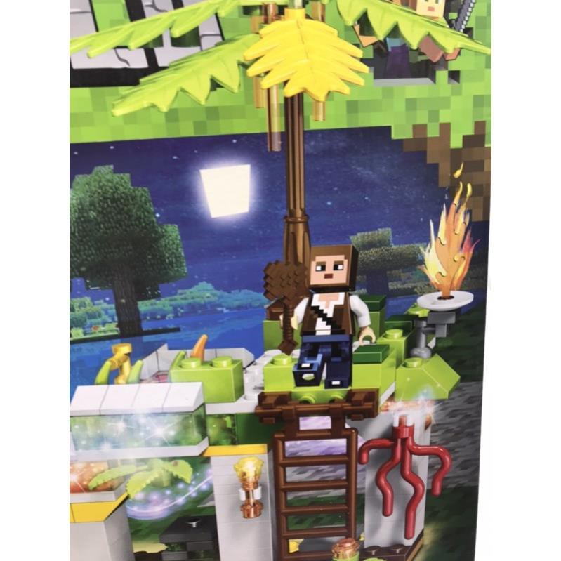 [Khai trương giảm giá] Lego Minecraft - HOT (Có Đèn) Bộ lắp ráp minecraft căn cứ bí mật - 503 miếng