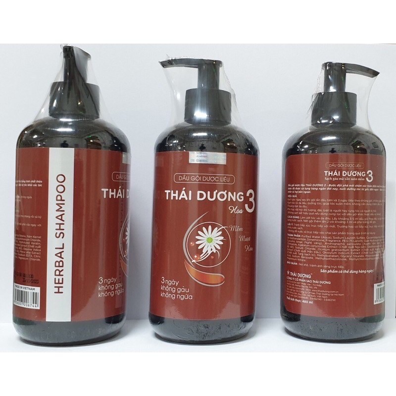 Dầu gội dược liệu Thái Dương 3 - 600ml và 480ml | BigBuy360 - bigbuy360.vn