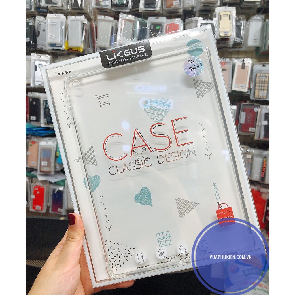 Ốp lưng chống sốc Likgus Zero trong suốt cho iPad Pro 12.9/11.0 inch 2020/10.9/10.5/Air 3/4/10.2/Gen 7/8/9.7 2017/2018