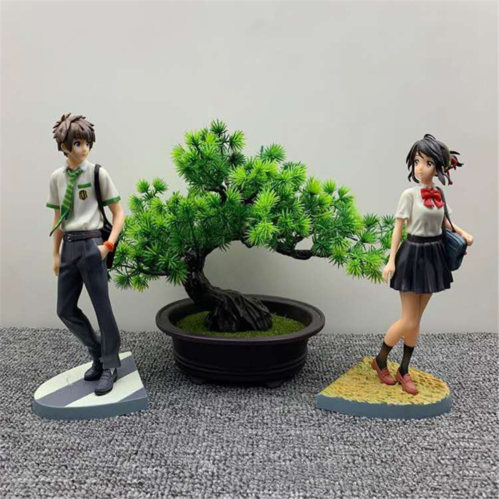 Set 2 Mô Hình Đồ Chơi Nhân Vật Trong Phim Hoạt Hình &quot;Your Name&quot; 22cm