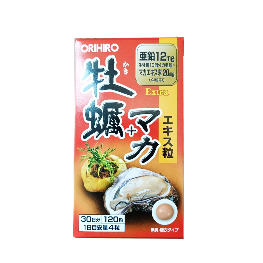 Viên uống tinh chất hàu tươi Maca x2 tăng cường sinh lý Orihiro 120 viên