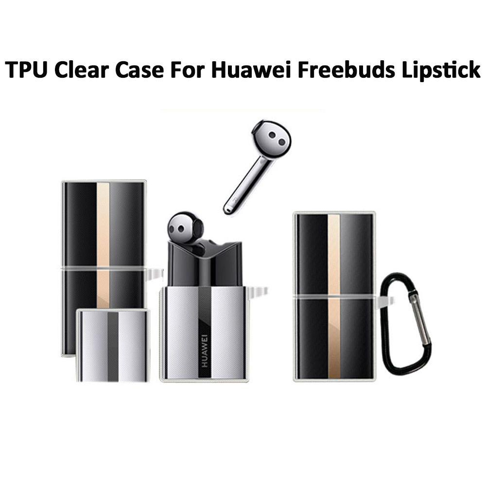 MYRONGVN Ốp Vỏ Bảo Vệ Hộp Sạc Tai Nghe Huawei Freebuds Trong Suốt Kèm Móc Khóa Tiện
