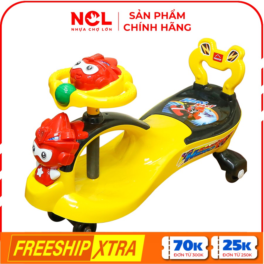 [Nhựa Chợ Lớn] Xe lắc đại hình Búp Bê - Siêu Nhân (Có nhạc)