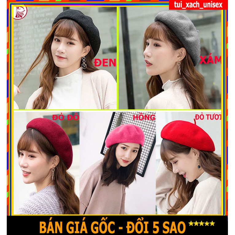 ❤️ SIÊU PHẨM - GIÁ SỈ ❤️ Mũ Nồi Beret Nón Bánh Tiêu chất liệu dạ (nỉ) thời trang thu đông đẹp cho nữ