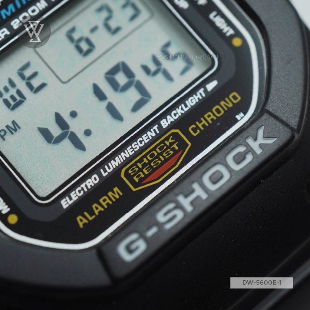 Đồng Hồ Điện Tử Nam Casio G-Shock WATCHSTORE DW-5600E-1VDF, Mặt Kính Khoáng 43mm, Dây Nhựa, Vỏ Nhựa Cao Cấp