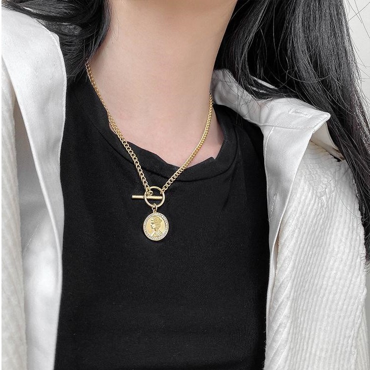 Vòng Cổ Mặt Hình Đồng Xu Độc Đáo Cá Tính B653