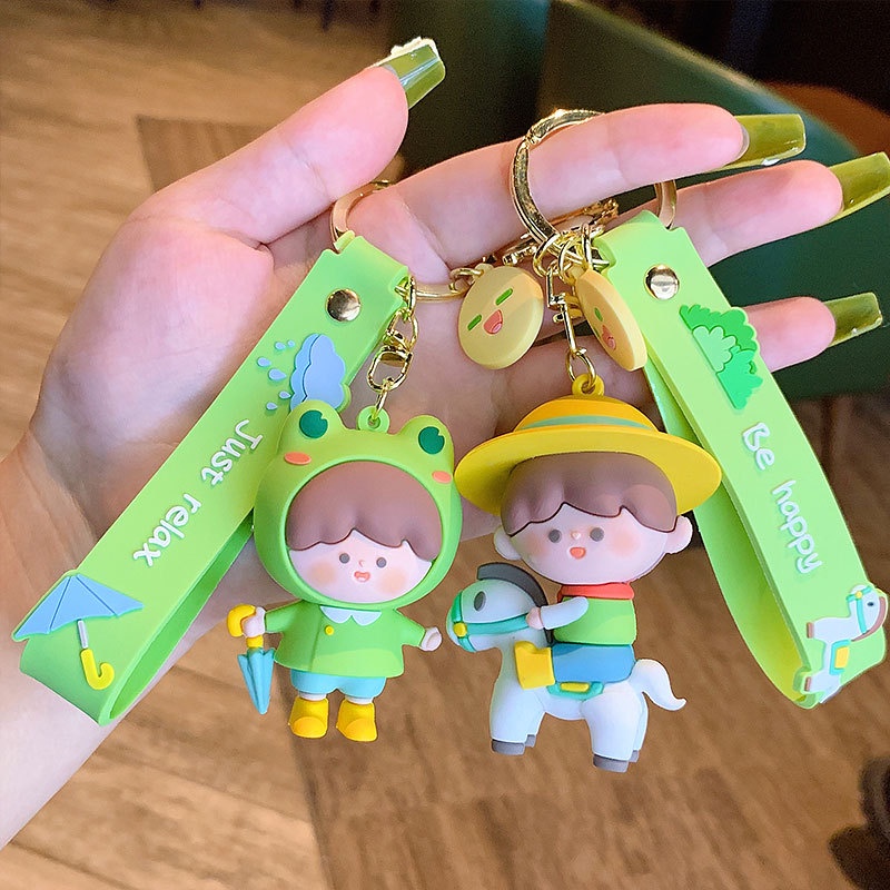 Móc Khoá Búp Bê Ếch Xanh Lá, Khóa Ô Tô, Xe Máy, Ba Lô Đi Học, Túi Xách Đi Làm, Du Lịch, Quà Tặng Ngộ Nghĩnh