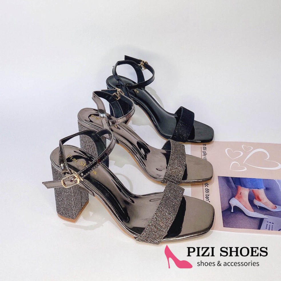 Giày sandal kim sa thời trang cao 7cm Pizishoes S500