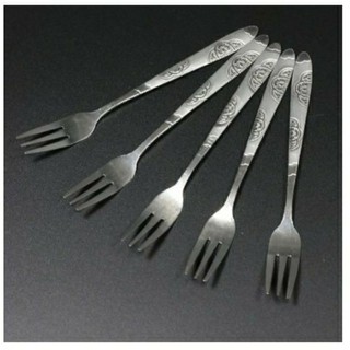 10 nĩa inox, dĩa inox xiên thức ăn