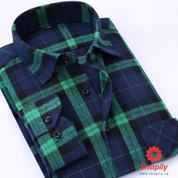 ÁO SƠ MI NAM FLANNEL KẺ CARO DÀI TAY DMM20