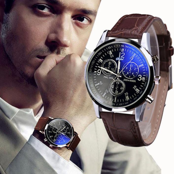 Đồng hồ nam dây da SHSHD đồng hồ nam đẹp viền thép thời trang