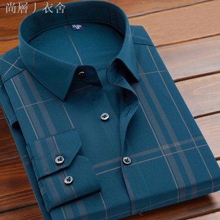 Áo sơ mi nam tay dài kiểu thanh lịch thời trang xuân thu cho nam tuổi trung niên