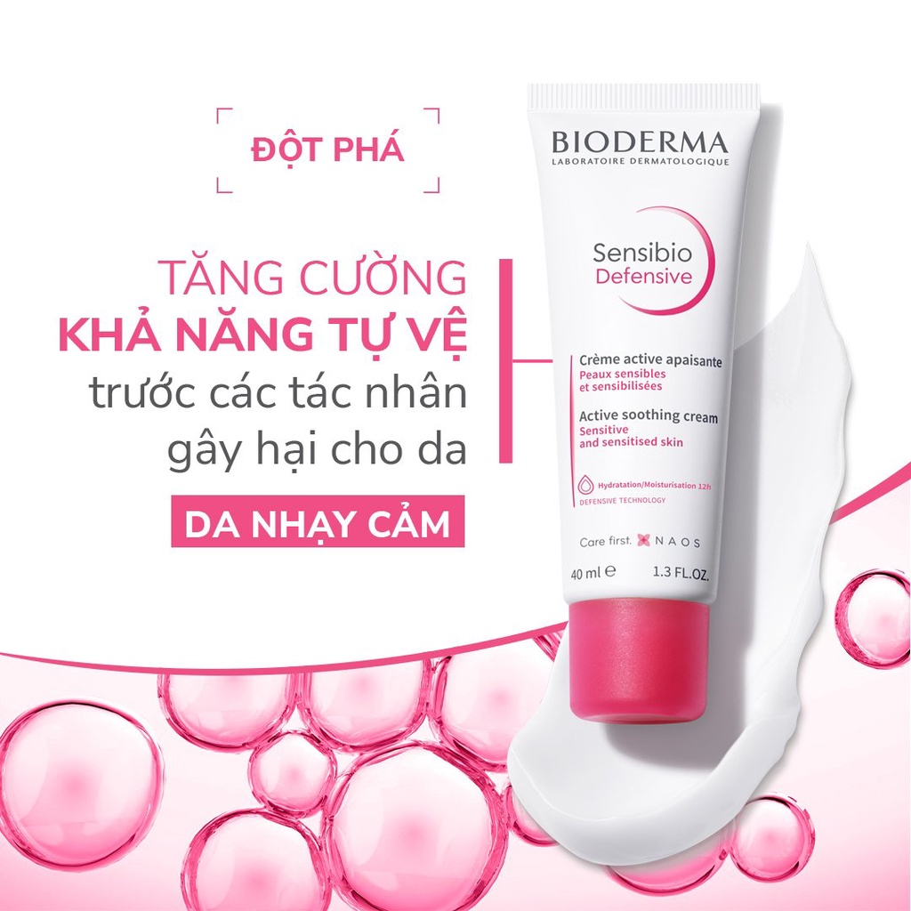 Kem dưỡng ẩm và làm dịu da, dành cho da nhạy cảm Bioderma Sensibio Defensive