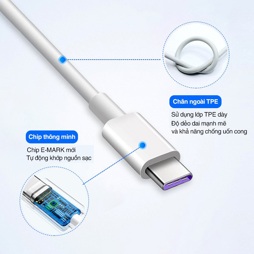 Cáp sạc nhanh Oppo 3A chân TypeC