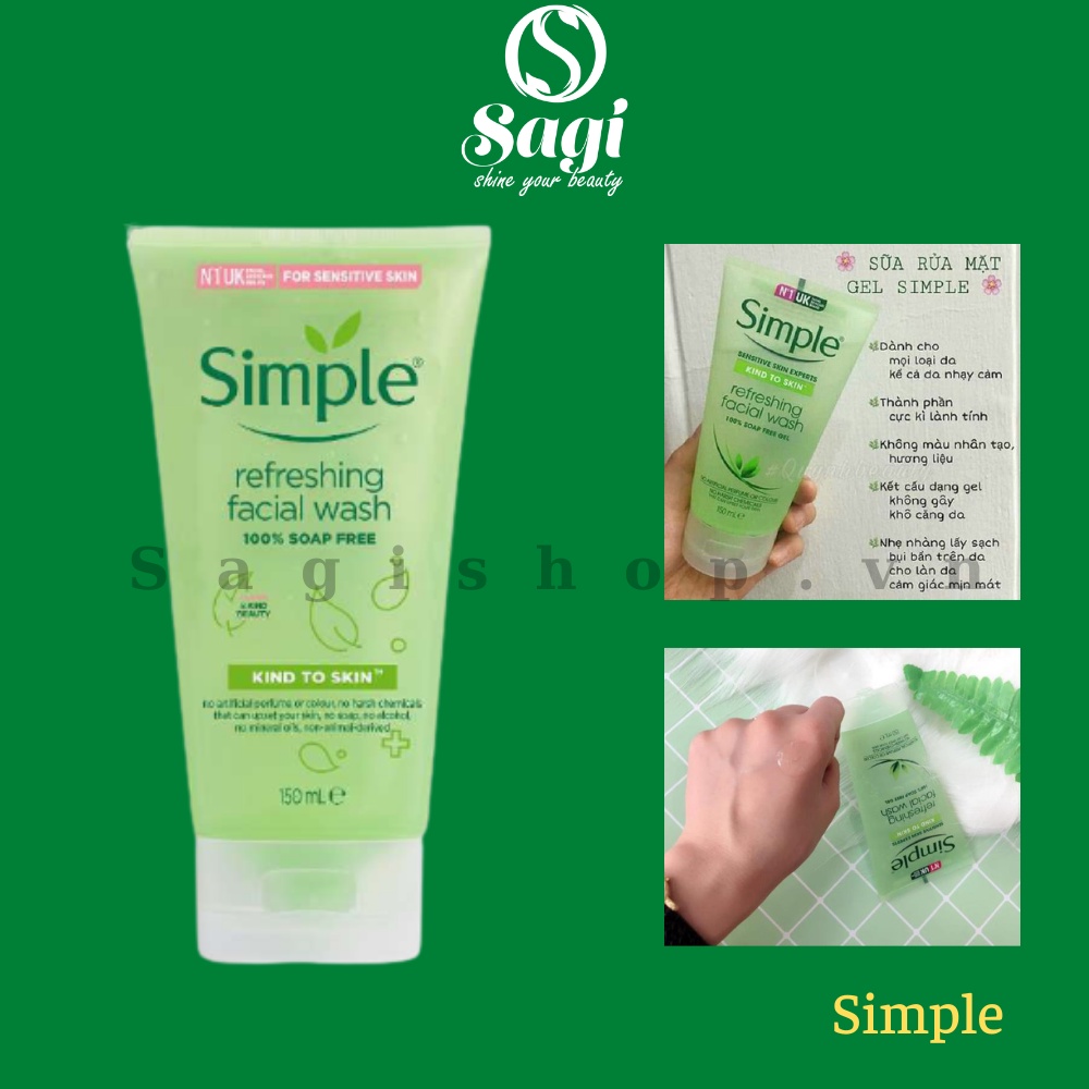 [Mã SKAMPUSH11 giảm 10% đơn 200k] Sữa Rửa Mặt Simple Sữa rửa mặt Simple Refreshing Facial Wash | BigBuy360 - bigbuy360.vn