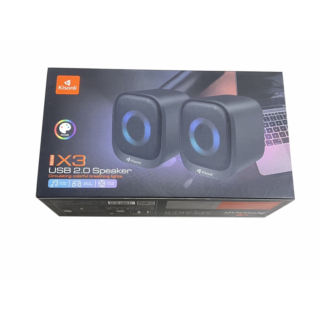 LOA VI TÍNH KISONLI X3 2C/ 1 BỘ MÀU ĐEN- HÀNG CHÍNH HÃNG