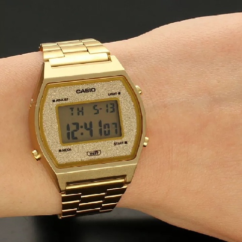 Đồng hồ nam nữ Casio B640w chính hãng mặt mạ vàng lấp lánh sang trọng lịch lãm bảo hành quốc tế 12 tháng