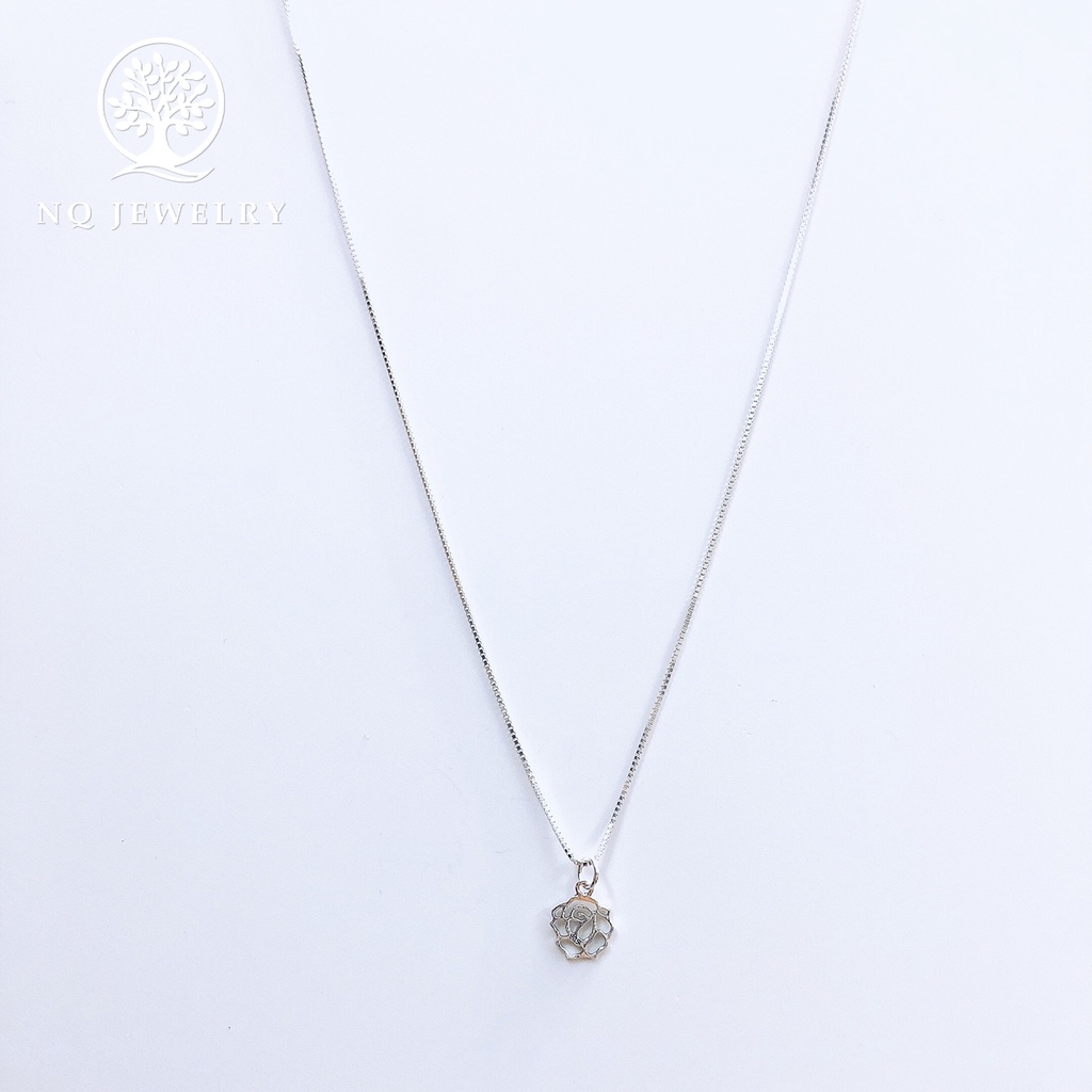 Dây chuyền bạc mặt hoa hồng - NQ Jewelry
