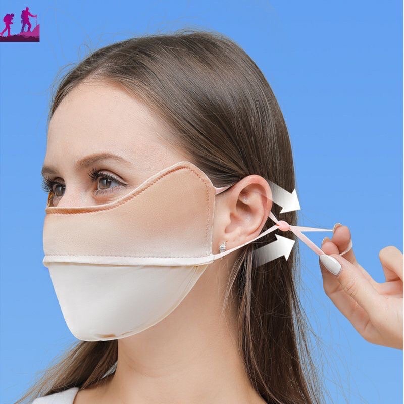 Khẩu trang chống nắng xuất Nhật che thái dương ngăn tia UV- Khẩu trang vải lụa cool mát dành cho nữ