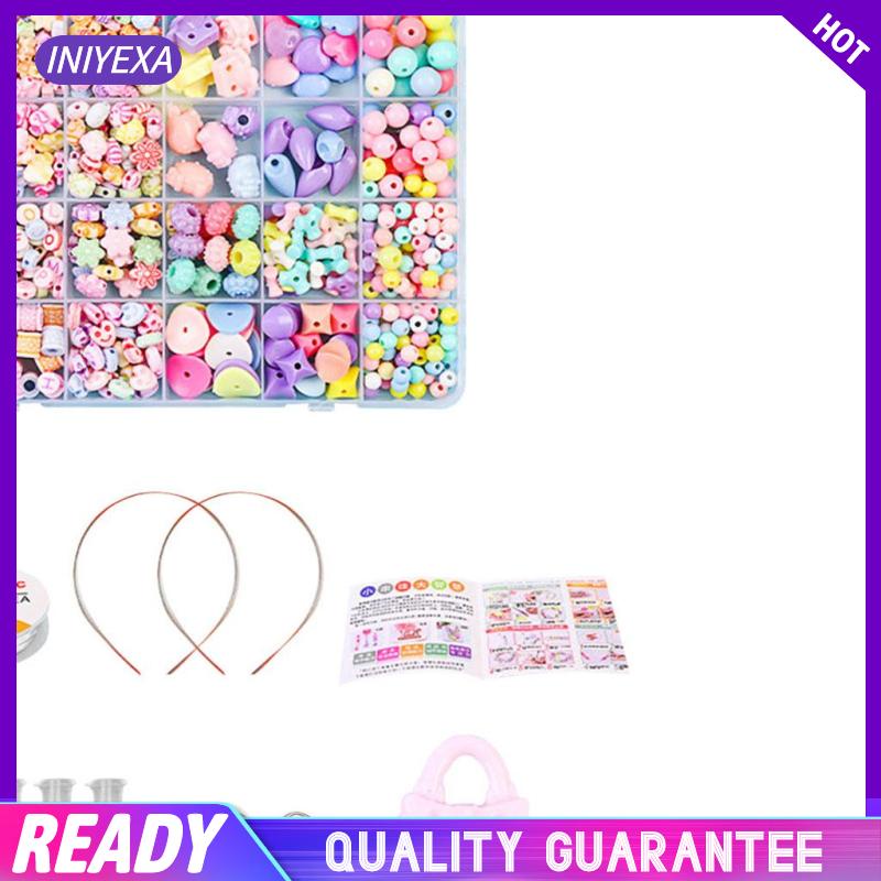 Bộ Hạt Đầy Màu Sắc Dùng Làm Trang Sức Vòng Tay / Vòng cổ Thủ Công DIY Cho Bé Gái
