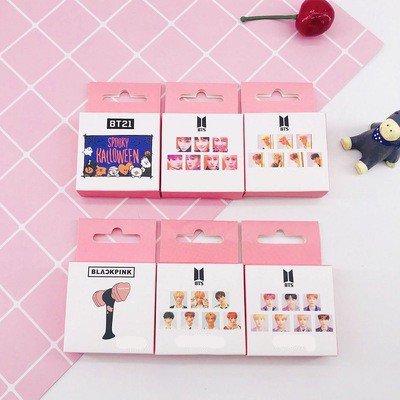 combo 5 cuộn băng dính kẻ caro hoa văn Băng dính washi tape đơn kpop