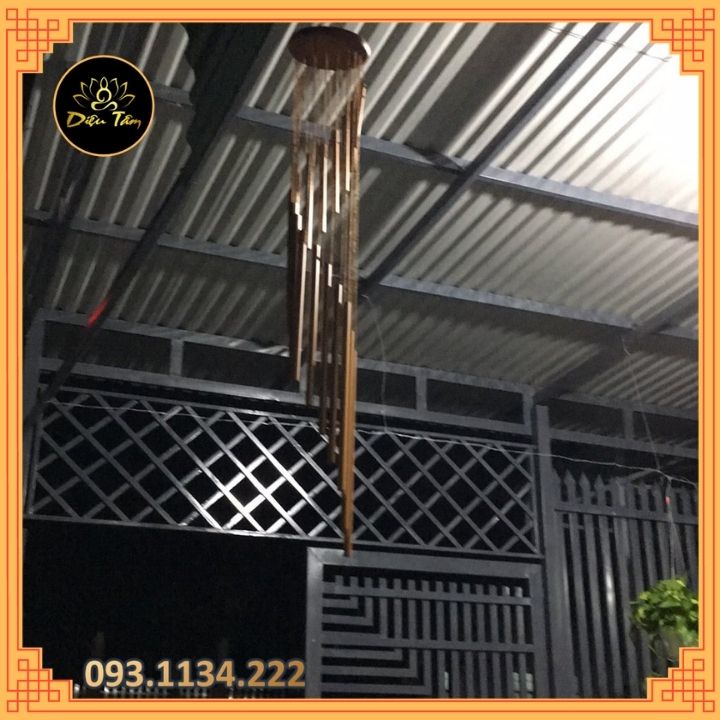 Chuông Gió 12, 18 Ống Hợp Kim Nhôm Và Gỗ Dùng Trang Trí Ban Công