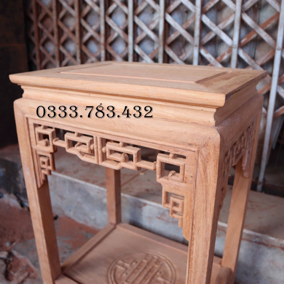 ĐÔN CHIỆN CHỮ NHẬT PHÒNG KHÁCH GỖ GỤ MẶT 30X40