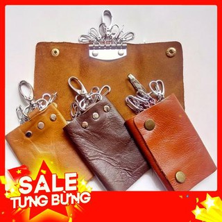 Sale Bóp ví móc giữ chìa khóa da bò thật 100% Freeship