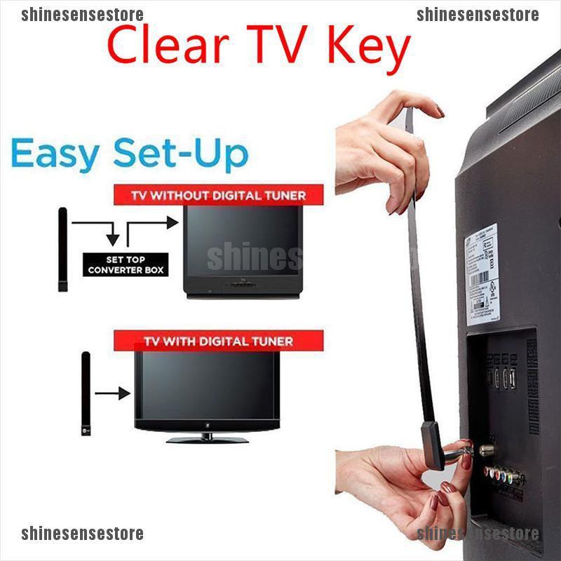 1080p clear TV key HDTV 100+ free HD TV digital indoor mini antenna ditch cable(shinesensestore)