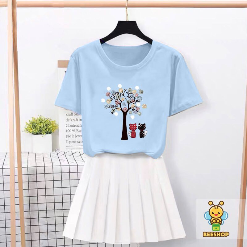 Áo thun ngắn tay bé gái chất cotton cao cấp full size cho trẻ em Beeshop H21004