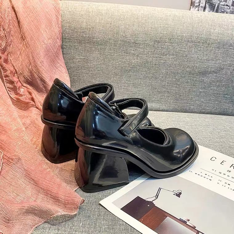 Giày Cao Gót Mũi Tròn Chất Liệu Da Thật Thời Trang Mùa Thu 2020 | BigBuy360 - bigbuy360.vn