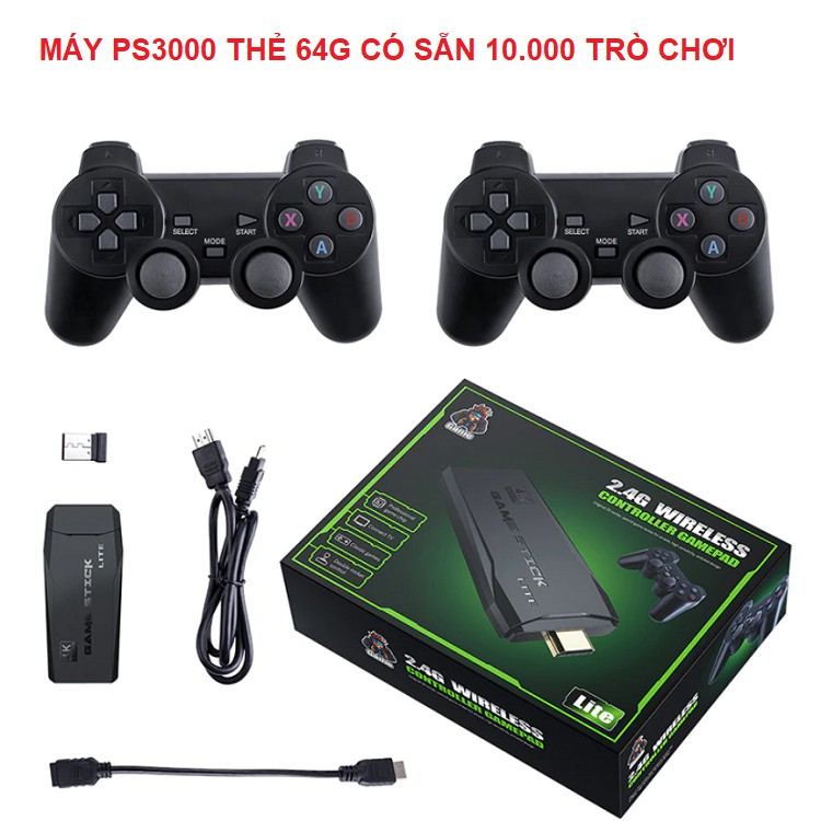 Máy Chơi Game 2 Người, Tặng Thẻ Nhớ 64g Có Sẵn 10.000 Trò Chơi - Dùng Cổng HDMI Kết Nối TiVi