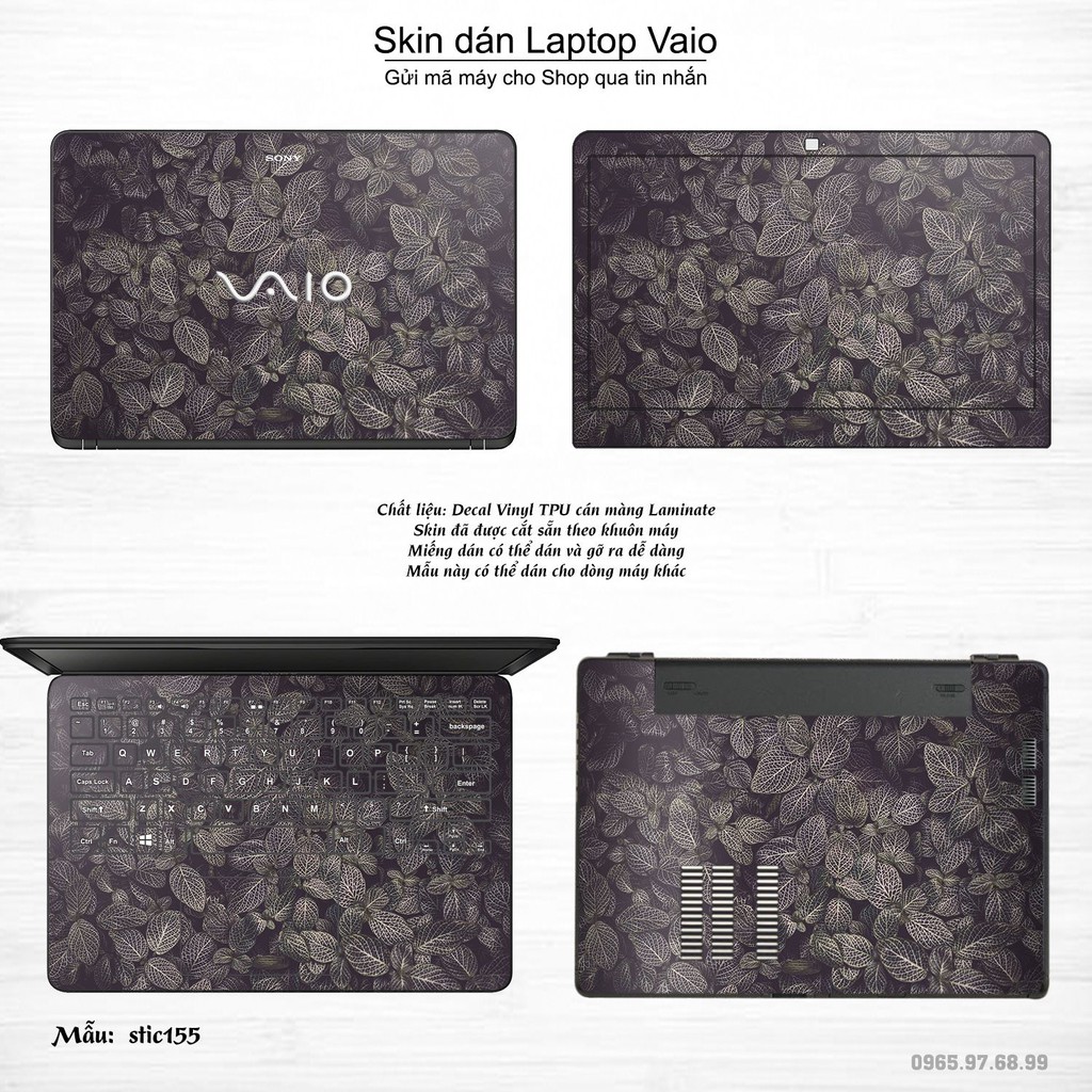 Skin dán Laptop Sony Vaio in hình Hoa văn sticker nhiều mẫu 26 (inbox mã máy cho Shop)