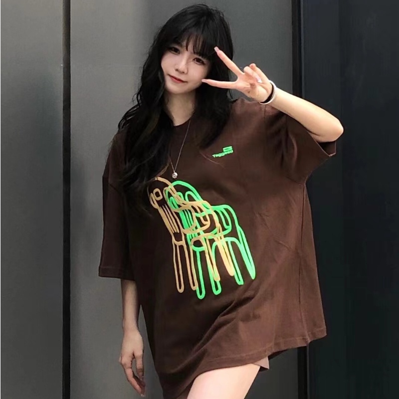 NRVP Áo Thun Cotton Tay Ngắn Cổ Tròn Màu Trơn Thời Trang Dành Cho Nữ