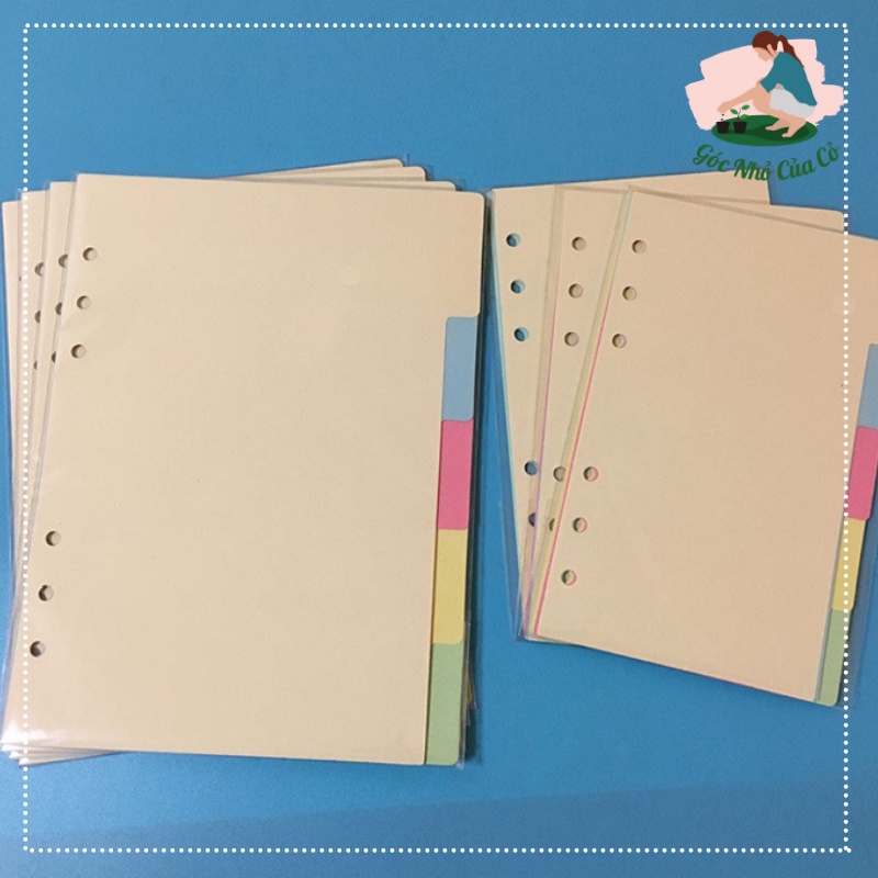 Tab Bìa giấy phân trang cho sổ còng A4 B5 A5 A6 giấy bìa cứng cho sổ planner