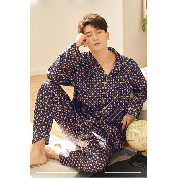 Đồ bộ Pijama dài tay nam, chất lụa satin cao cấp mềm mại, nhẹ và mát, không phải phi lụa nhé. Size L-2XL