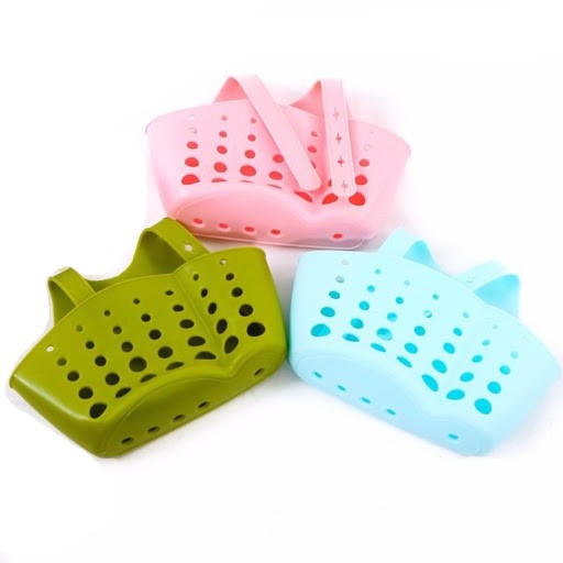 Giỏ túi silicon mini treo bồn rửa chén bát, tường, vòi nước đựng dụng cụ miếng rửa chén, dầu gội, rác, đồ dùng phòng tắm