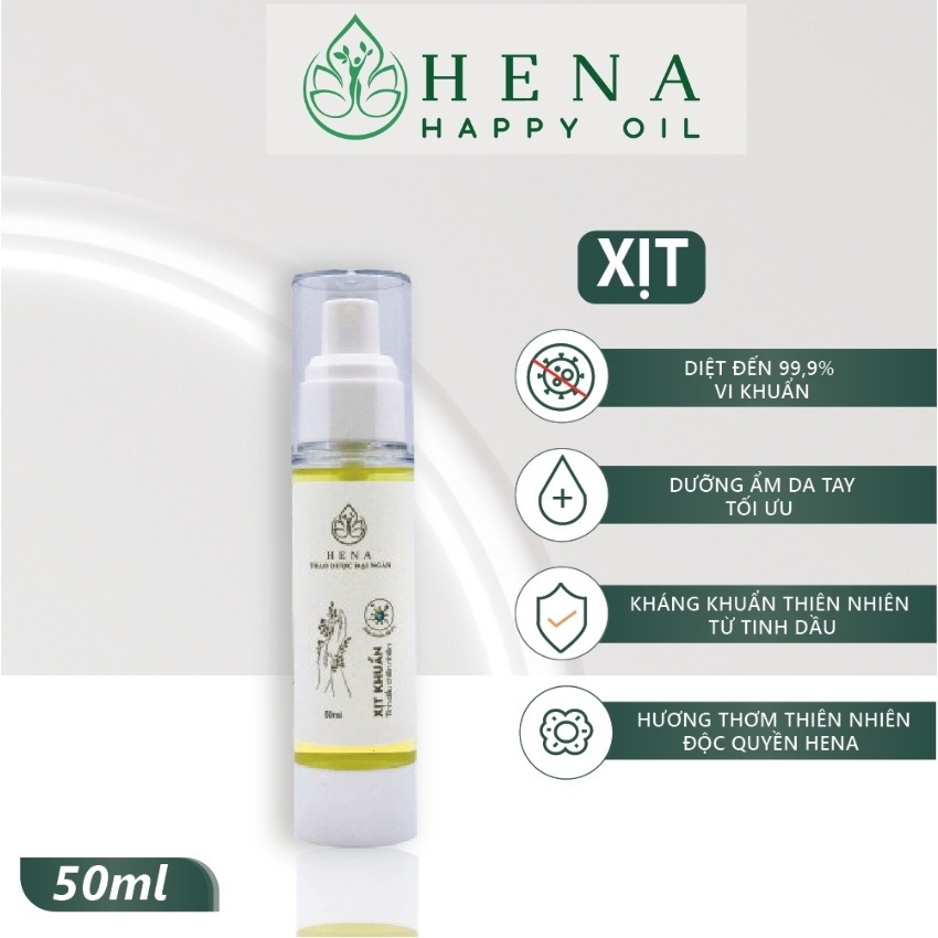 Xịt sát khuẩn Hena với tinh dầu sả chanh + quế và vitamin E . | BigBuy360 - bigbuy360.vn