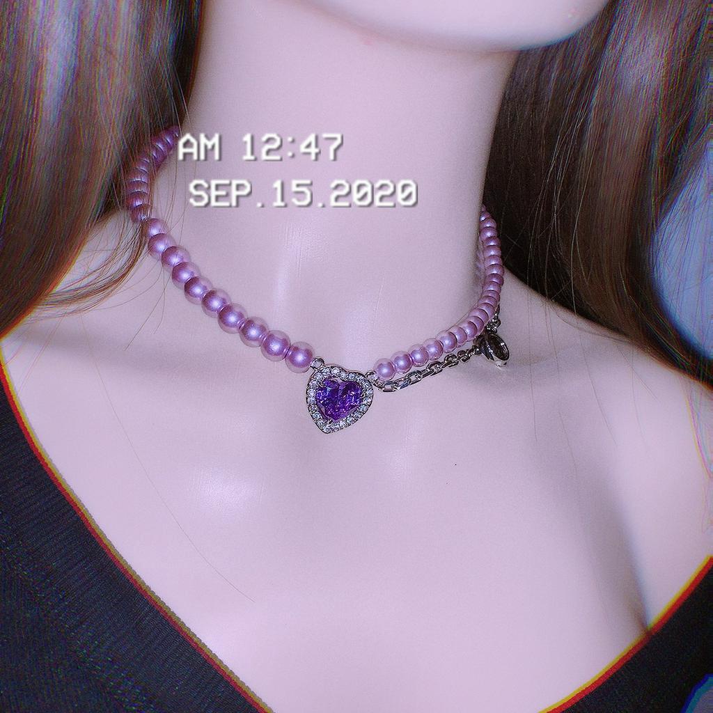 Dây Chuyền Ngọc Trai Tím Thiết Kế Đơn Giản Thời Trang 22679