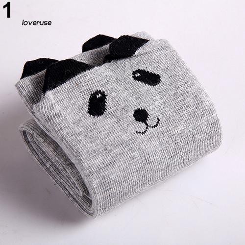 Vớ Cotton Cổ Cao Đến Đầu Gối Họa Tiết Mèo Hoạt Hình Chấm Bi Cho Bé Gái